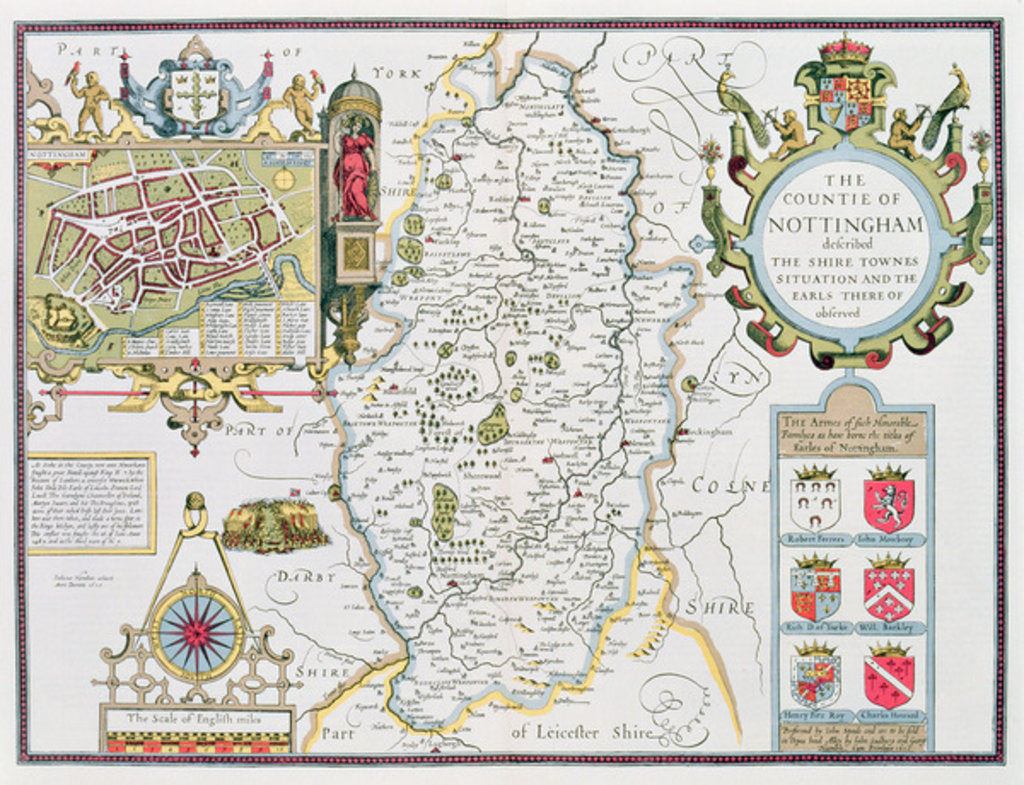 Detail of The Countie of Nottingham by John Speed
