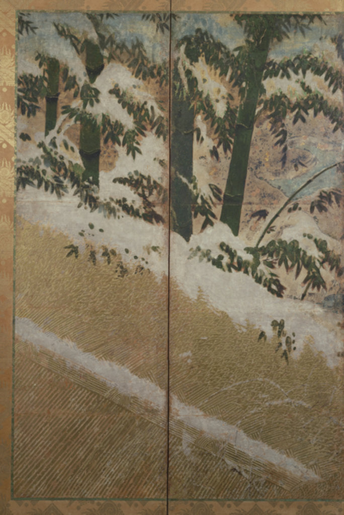 Detail of Plants of winter, c.1550, by School Japanese