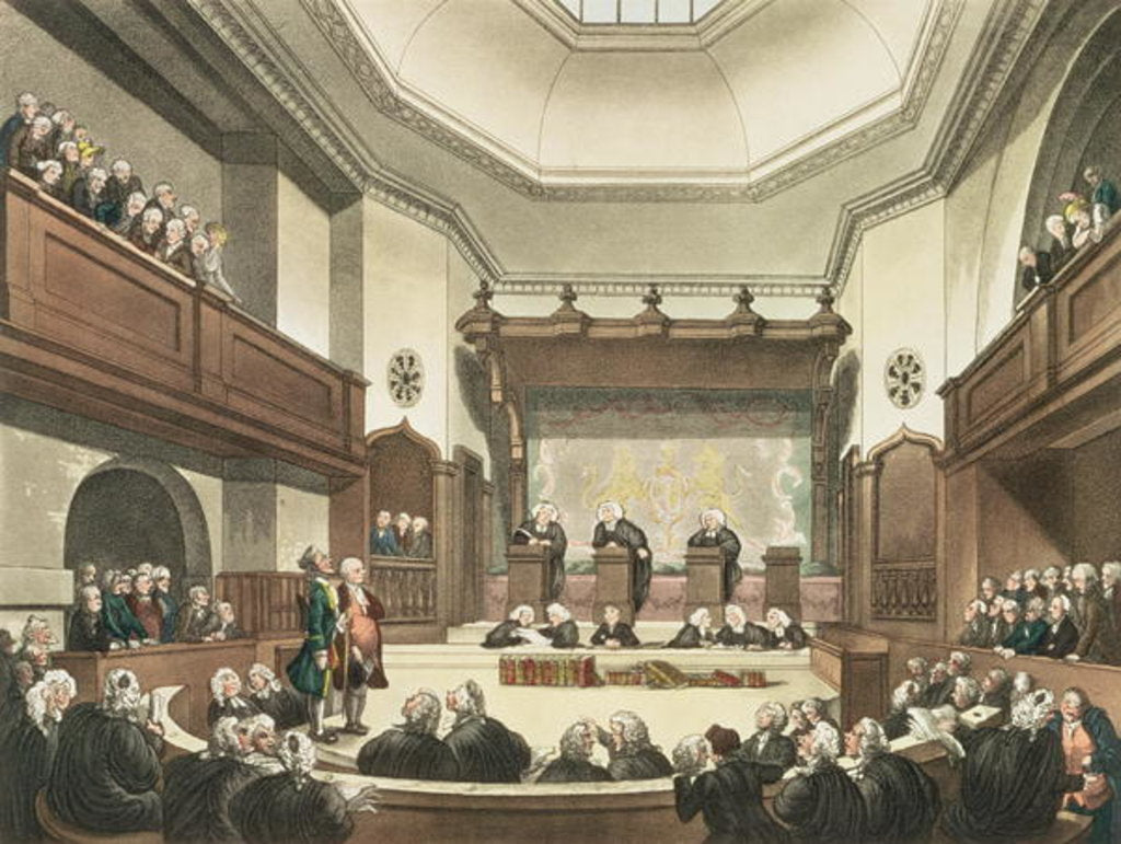 Detail of Court of Common Pleas, Westminster Hall by T. & Pugin A.C. Rowlandson