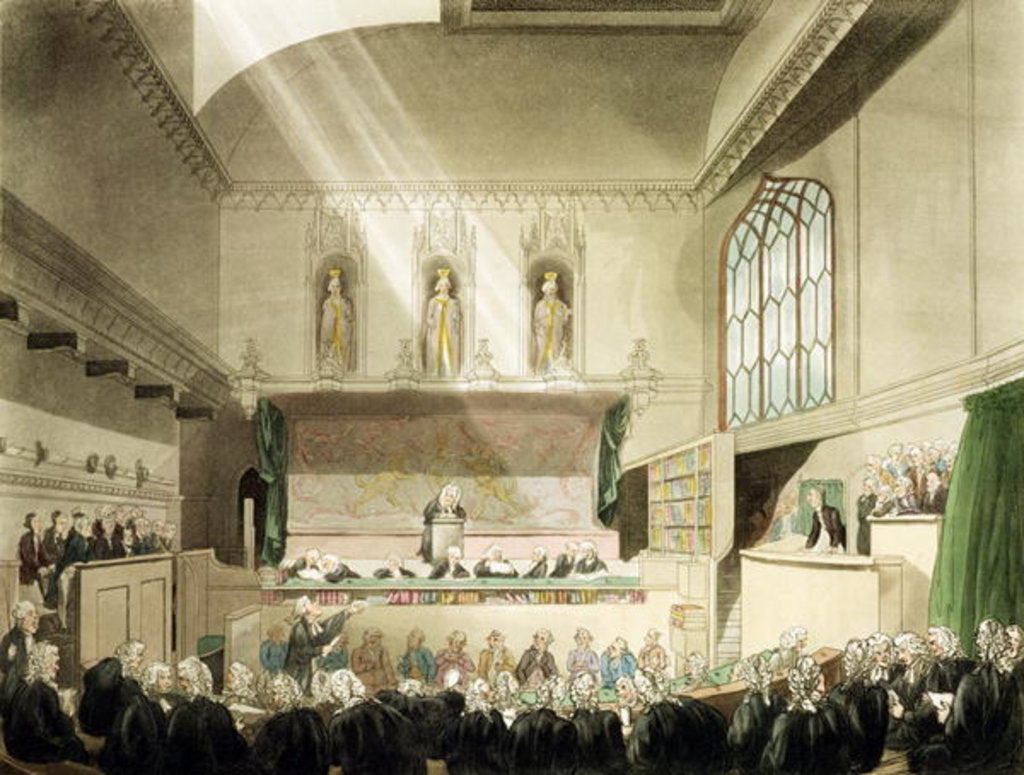 Detail of Court of King's Bench, Westminster Hall by T. & Pugin A.C. Rowlandson