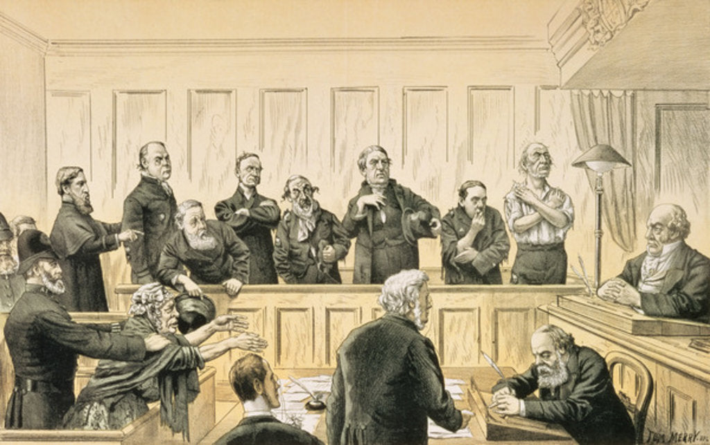 Detail of Scenes in the Liberal Union, No. 4 The Magistrate and the Refractory Casuals by Tom Merry