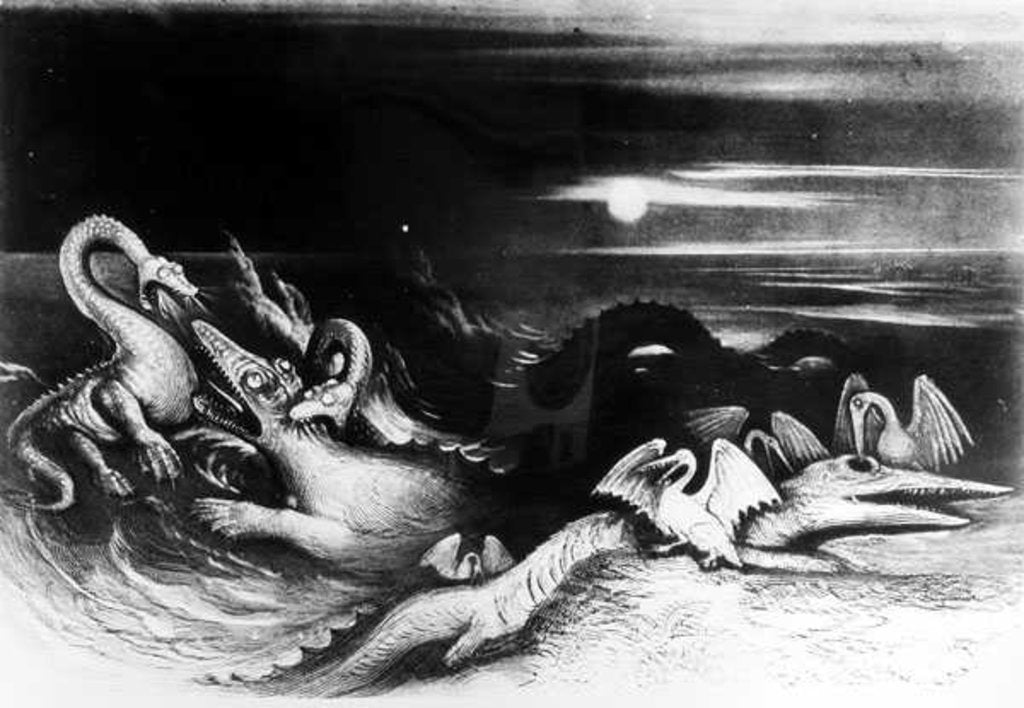 Detail of Sea Monsters Fight by English School