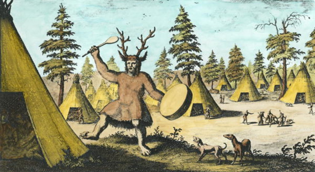 Detail of Native American Shaman by Dutch School