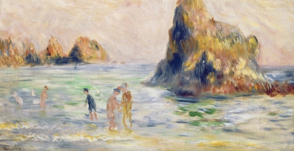 Detail of Moulin Huet Bay, Guernsey, c.1883 by Pierre Auguste Renoir
