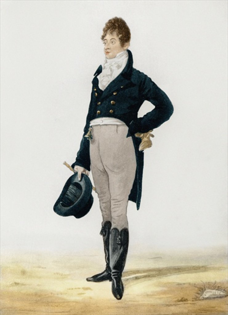 Detail of Portrait of George 'Beau' Brummell, 1805 by Robert Dighton
