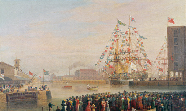 Detail of The Opening of St. Katherine's Dock, 25th October 1828 by William John Huggins