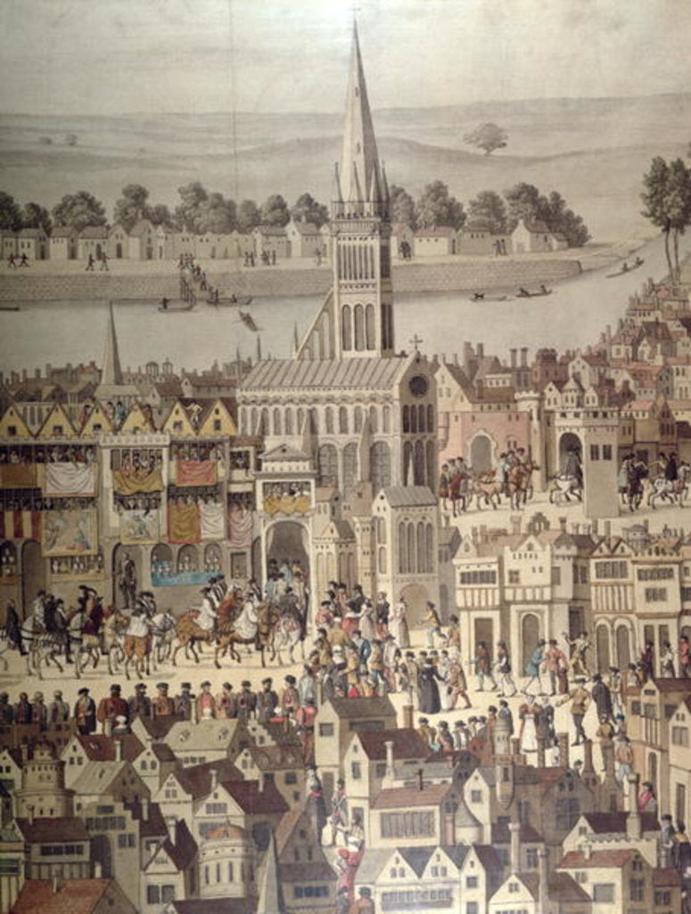 Detail of The Coronation Procession of King Edward VI in 1547 by English School