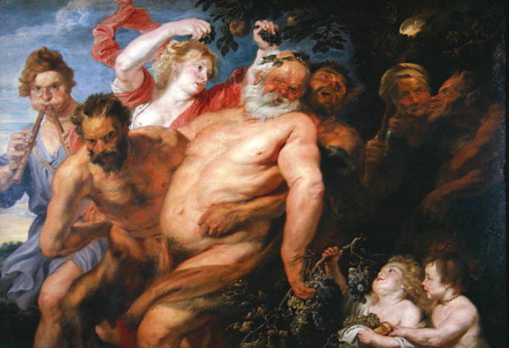 Detail of Drunken Silenus Supported by Satyrs, c.1620 by Peter Paul (studio of) Rubens