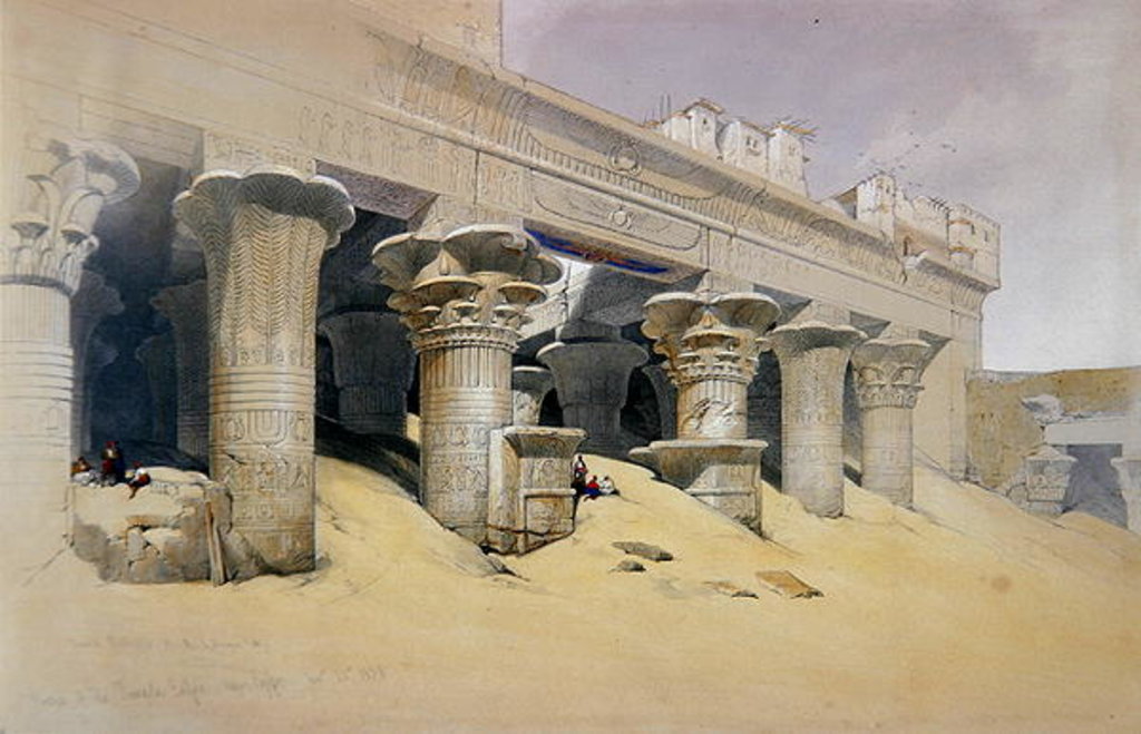 Detail of Portico of the Temple of Edfu, Upper Egypt by David Roberts