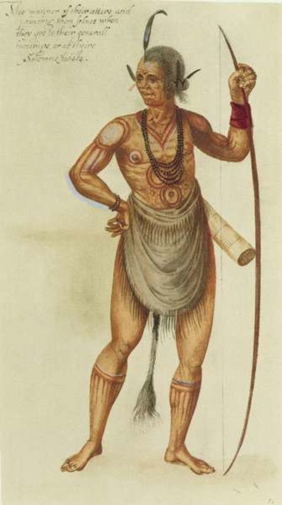 Detail of Indian in Body Paint by John (after) White
