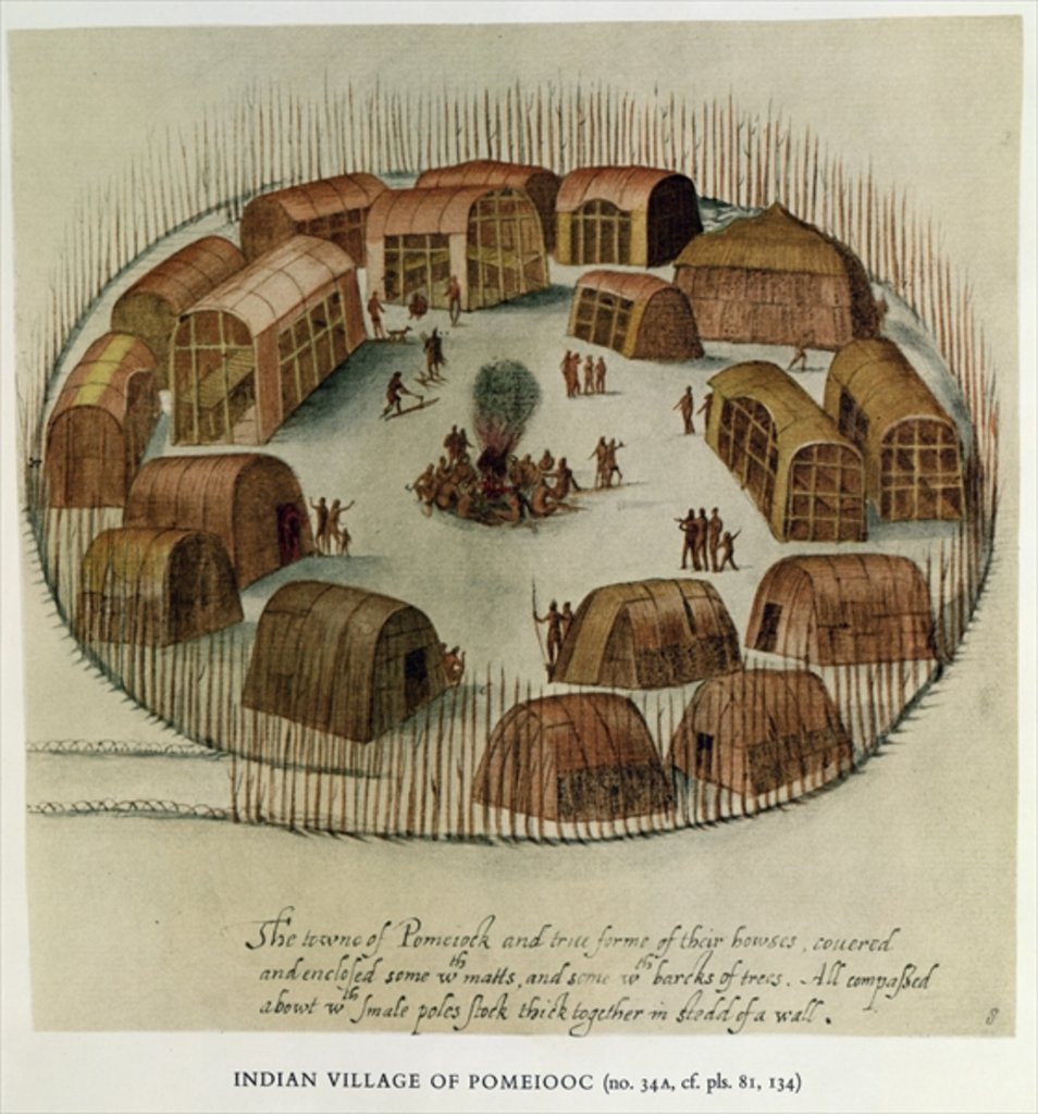 Detail of Indian Village of Pomeiooc by John White