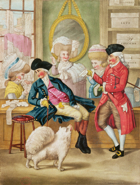 Detail of The Morning Ramble or the Milliners Shop, 1782 by Robert Dighton