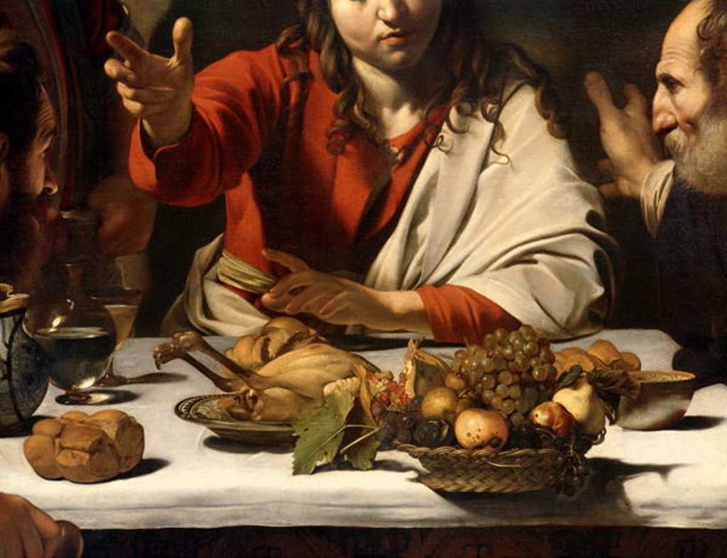 Detail of The Supper at Emmaus, 1601 by Michelangelo Merisi da Caravaggio