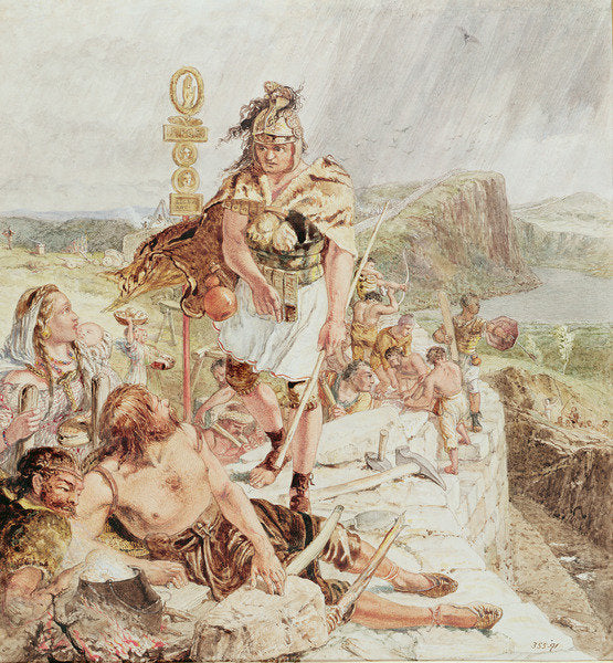 Detail of Study for 'Building the Roman Wall', c.1857 by William Bell Scott