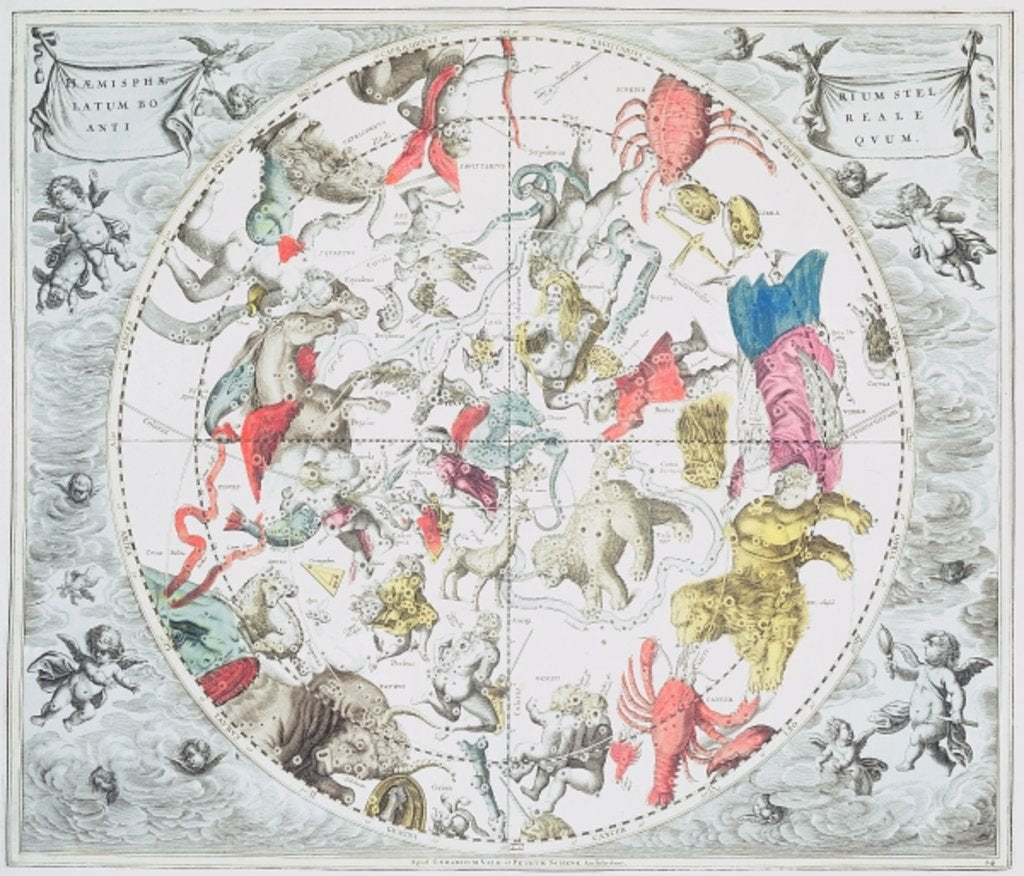 Detail of Celestial Planisphere Showing the Signs of the Zodiac by Andreas Cellarius