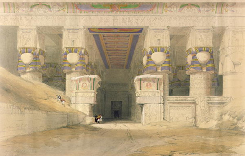 Detail of Facade of the Temple of Hathor, Dendarah by David Roberts