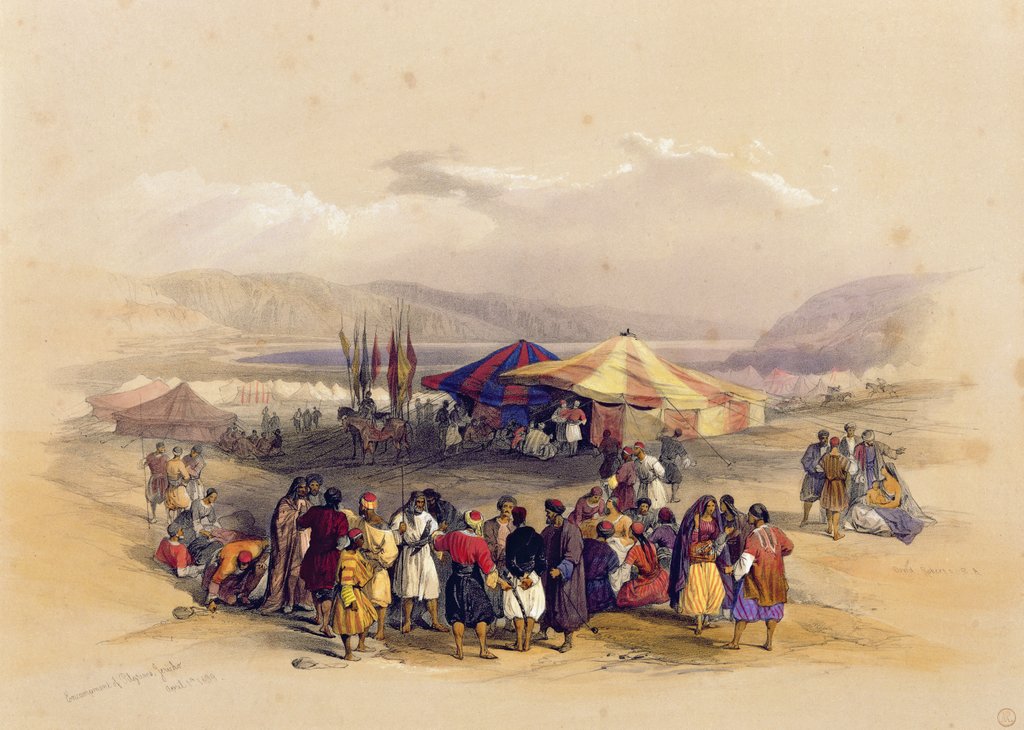 Detail of Encampment of the Pilgrims at Jericho' 1st April 1839 by David Roberts