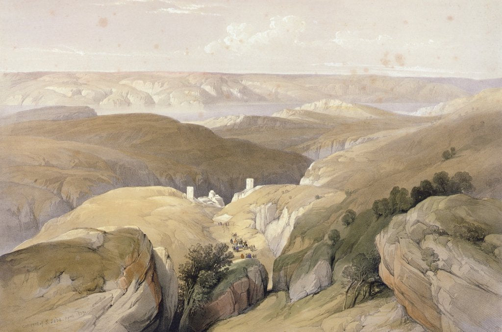 Detail of Convent of St. Saba, April 1839 by David Roberts