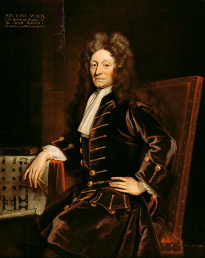 Detail of Portrait of Sir Christopher Wren 1711 by Godfrey Kneller