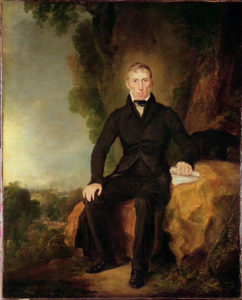 Detail of Portrait of John Loudon McAdam, c.1830 by School English