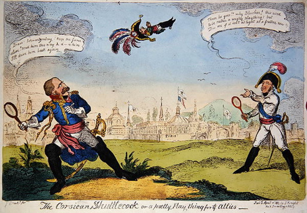 Detail of The Corsican Shuttlecock, 1814 by George Cruikshank