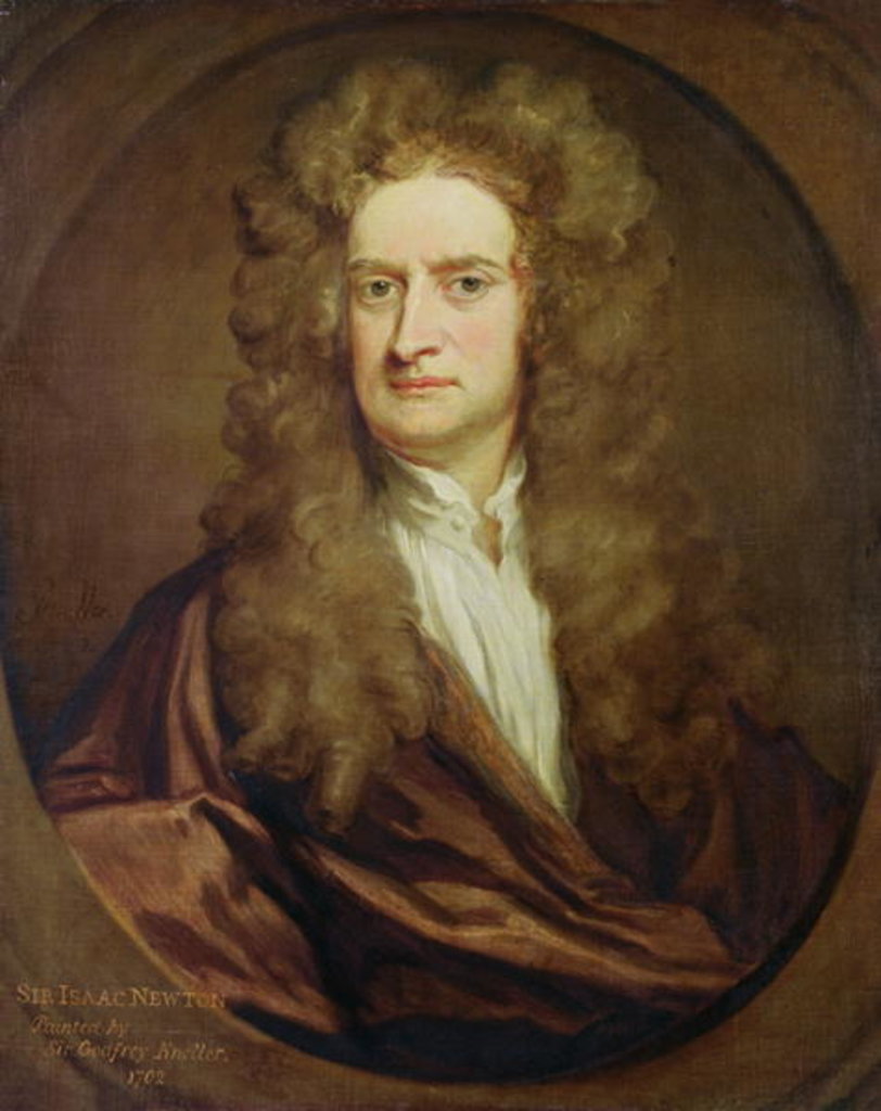 Detail of Portrait of Isaac Newton, 1702 by Godfrey Kneller