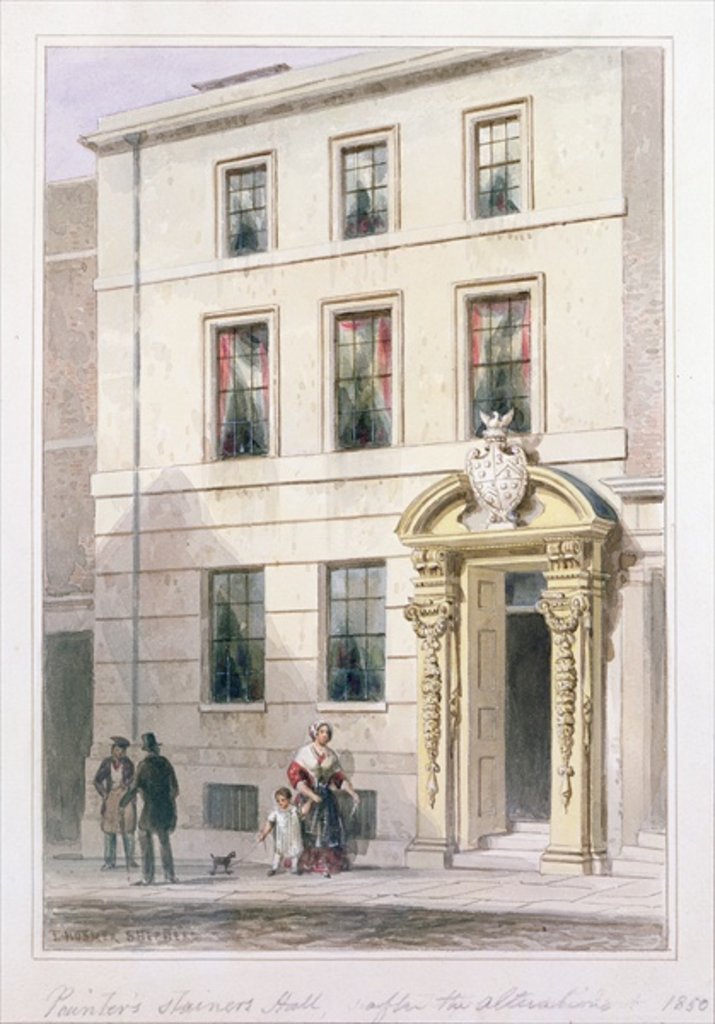Detail of The New Front of Painter Stainers Hall, 1850 by Thomas Hosmer Shepherd