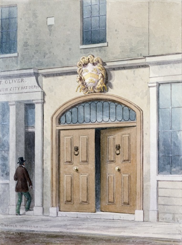 Detail of The Entrance to Coachmakers Hall, 1854 by Thomas Hosmer Shepherd