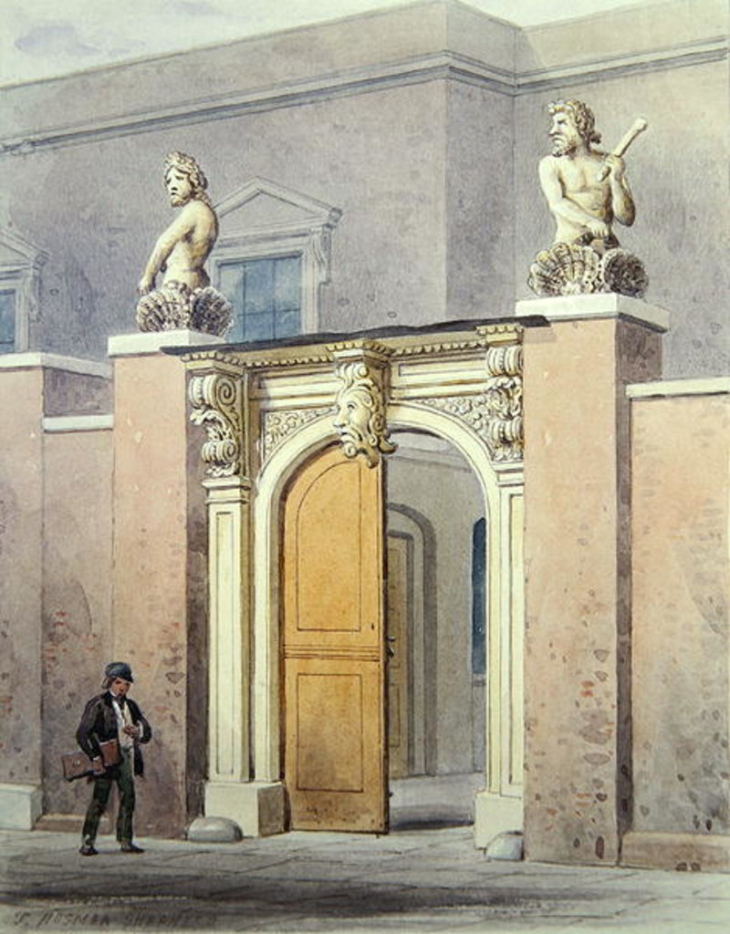 Detail of The Entrance to Joiners' Hall, 1854 by Thomas Hosmer Shepherd