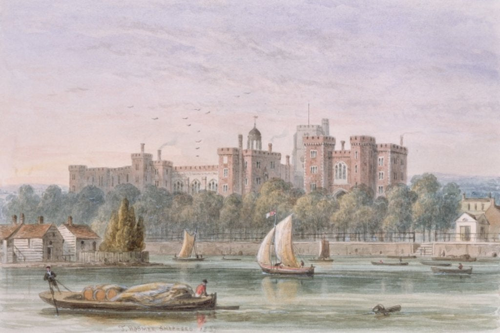 Detail of View of Lambeth Palace from the Thames, 1837 by Thomas Hosmer Shepherd