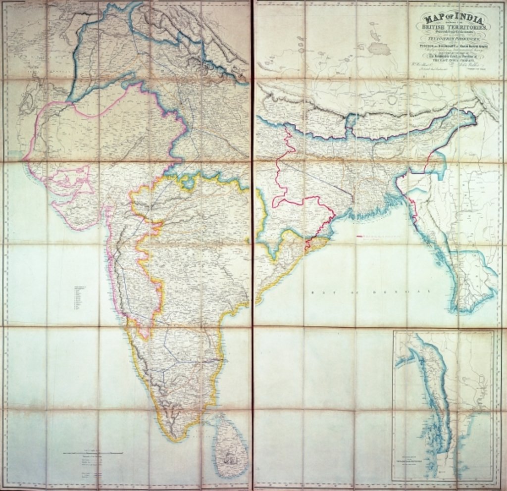 Detail of Map of India, 1857 by English School