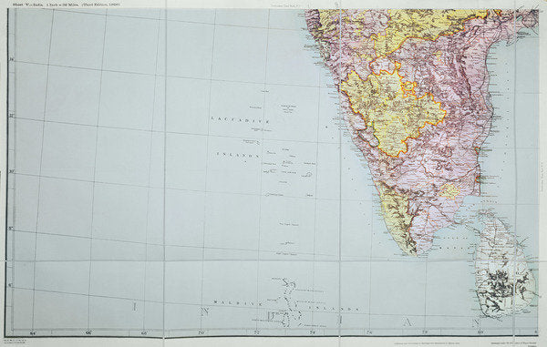 Detail of Map of Southern India, 1898 by English School