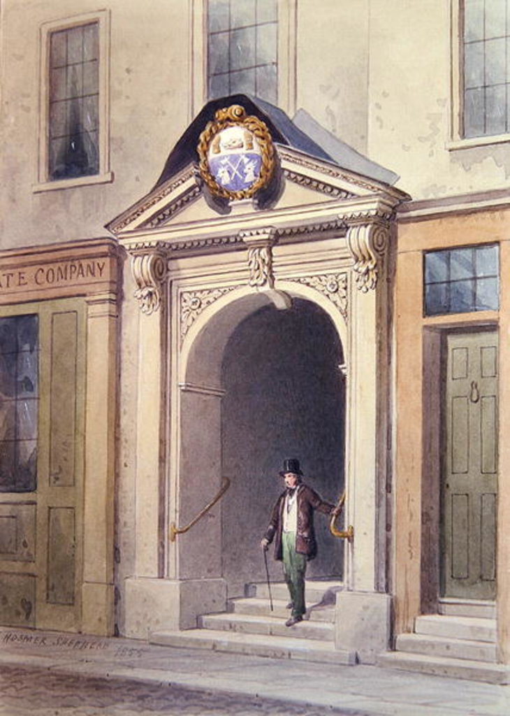 Detail of The Entrance to Butchers' Hall, 1855 by Thomas Hosmer Shepherd