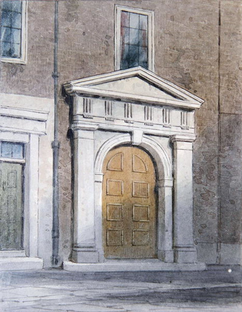 Detail of The Entrance to Masons' Hall, 1854 by Thomas Hosmer Shepherd