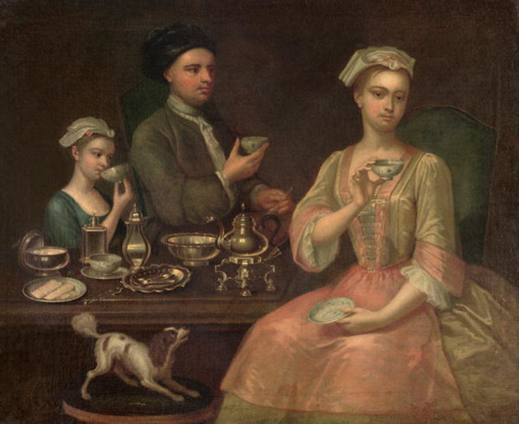 Detail of A Family of Three at Tea, c.1727 by Richard Collins