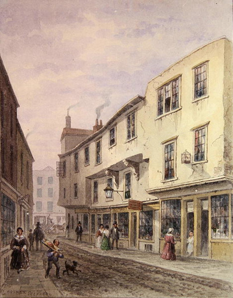 Detail of Old House at the Entrance to Leather Lane, 1857 by Thomas Hosmer Shepherd