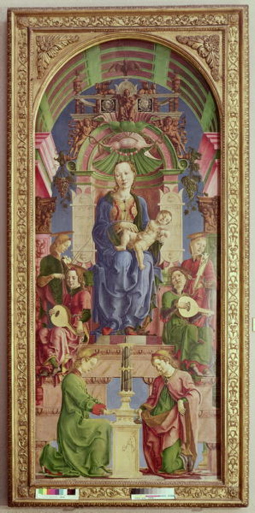 Detail of The Virgin and Child Enthroned, mid 1470s by Cosimo Tura