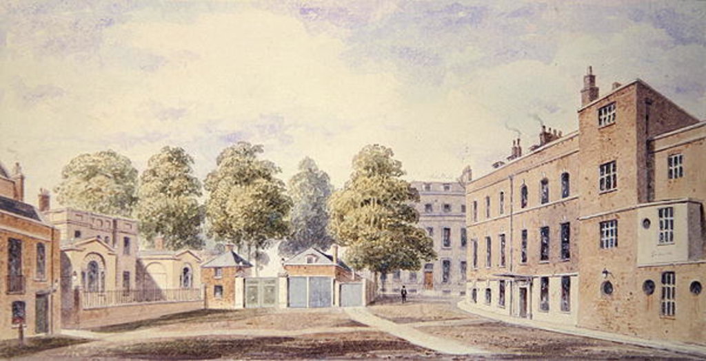Detail of View of Whitehall Yard, 1828 by T. Chawner
