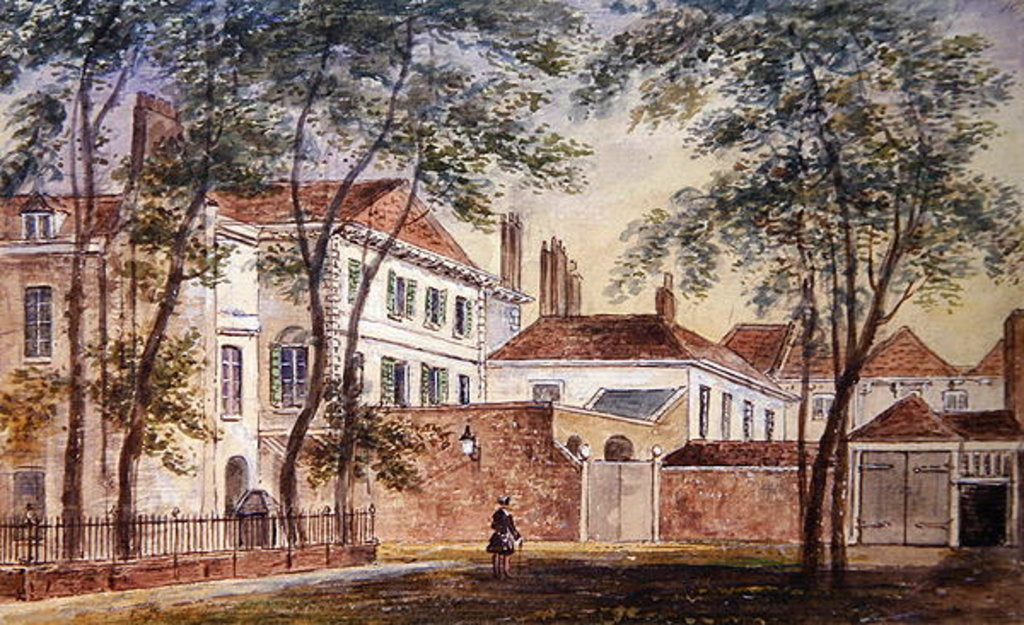 Detail of View of the House and Museum of the Late Duchess of Portland 1796 by John Bromley