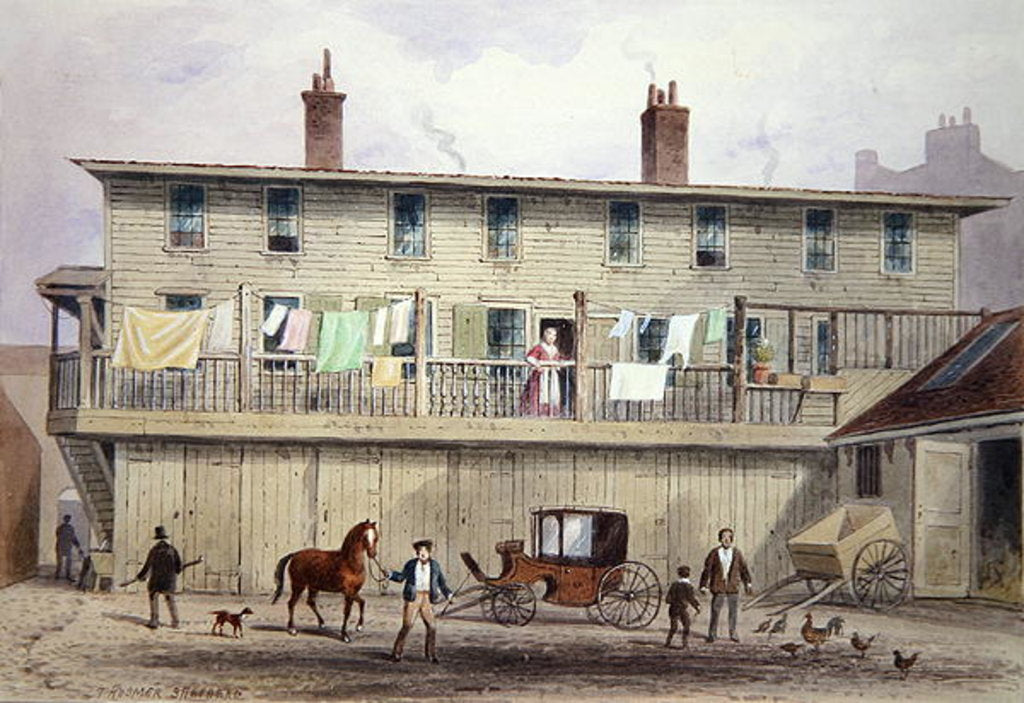 Detail of The Old Vine Inn, Aldersgate Street, 1855 by Thomas Hosmer Shepherd