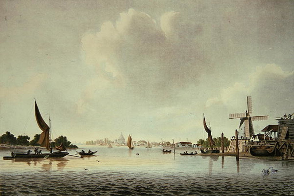 Detail of A View of the Thames near Vauxhall by English School