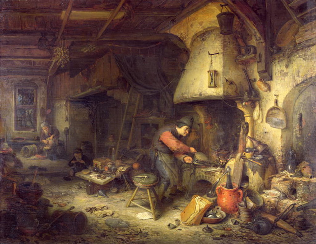 Detail of An Alchemist, 1611 by Adriaen Jansz. van Ostade