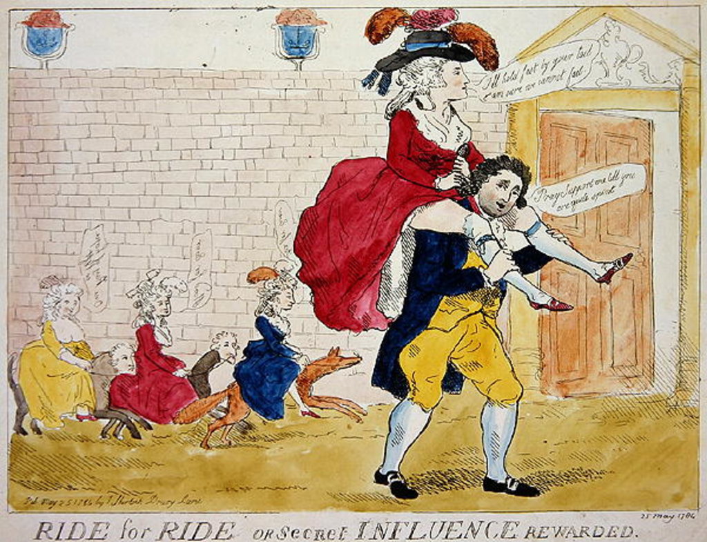 Detail of Ride for Ride or Secret Influence Rewarded, 1784 by English School