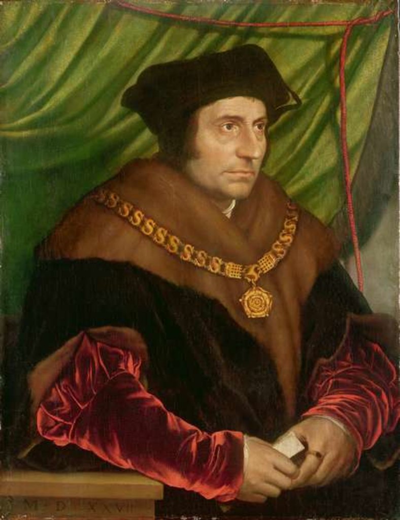 Detail of Portrait of Sir Thomas More by Hans (after) Holbein the Younger