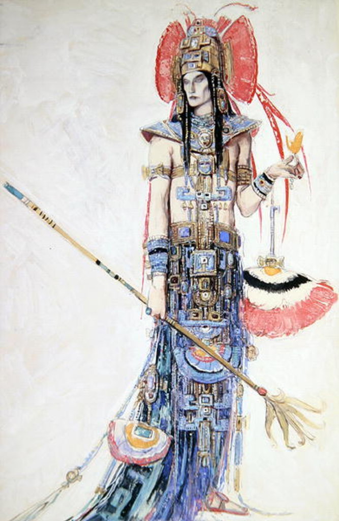 Detail of Costume Design for 'Montezuma' by Charles Ricketts