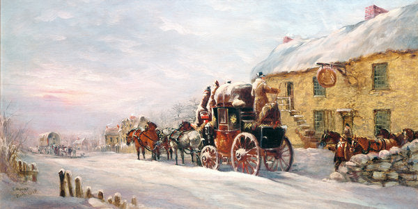 Detail of Stage Coach Outside a Tavern, Bath 1819 by J.C. Maggs