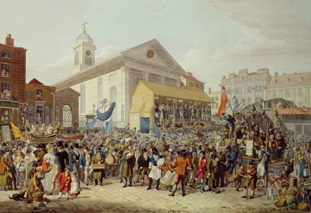 Detail of Representation of the Election of Members of Parliament for Westminster, 1818 by George Snr (after) Scharf