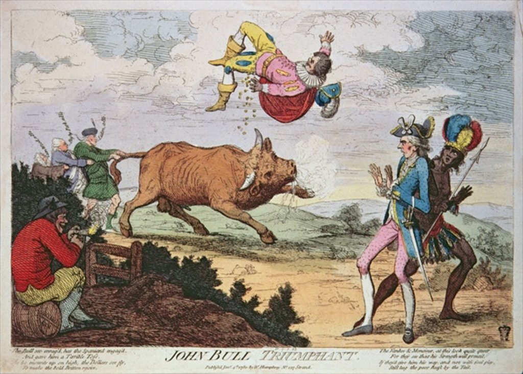 Detail of John Bull Triumphant, published by William Humphrey, 4th January 1780 by James Gillray