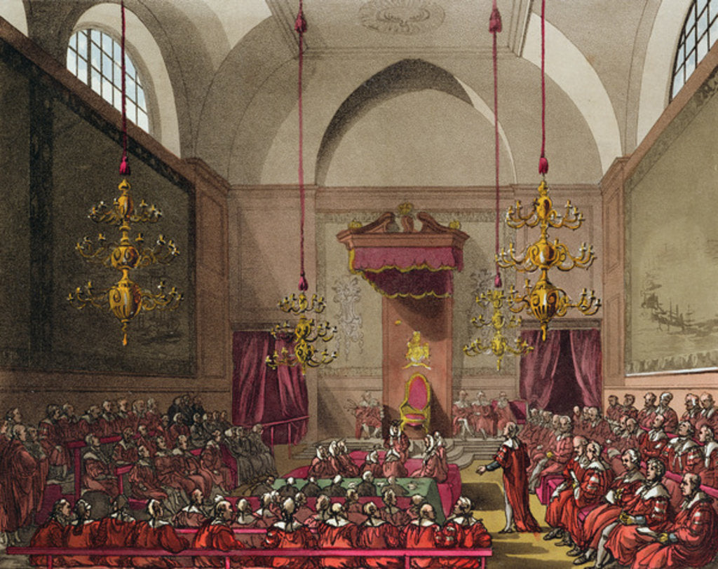 Detail of House of Lords, 1809 by T. & Pugin A.C. (1762-1832) (after) Rowlandson