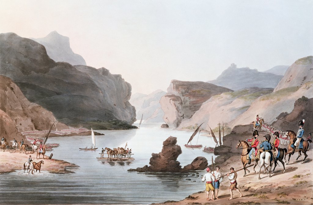 Detail of Pass of the Tagus at Villa Velha into the Alemtejo, 20th May 1811 engraved by C. Turner by Thomas Staunton St. Clair